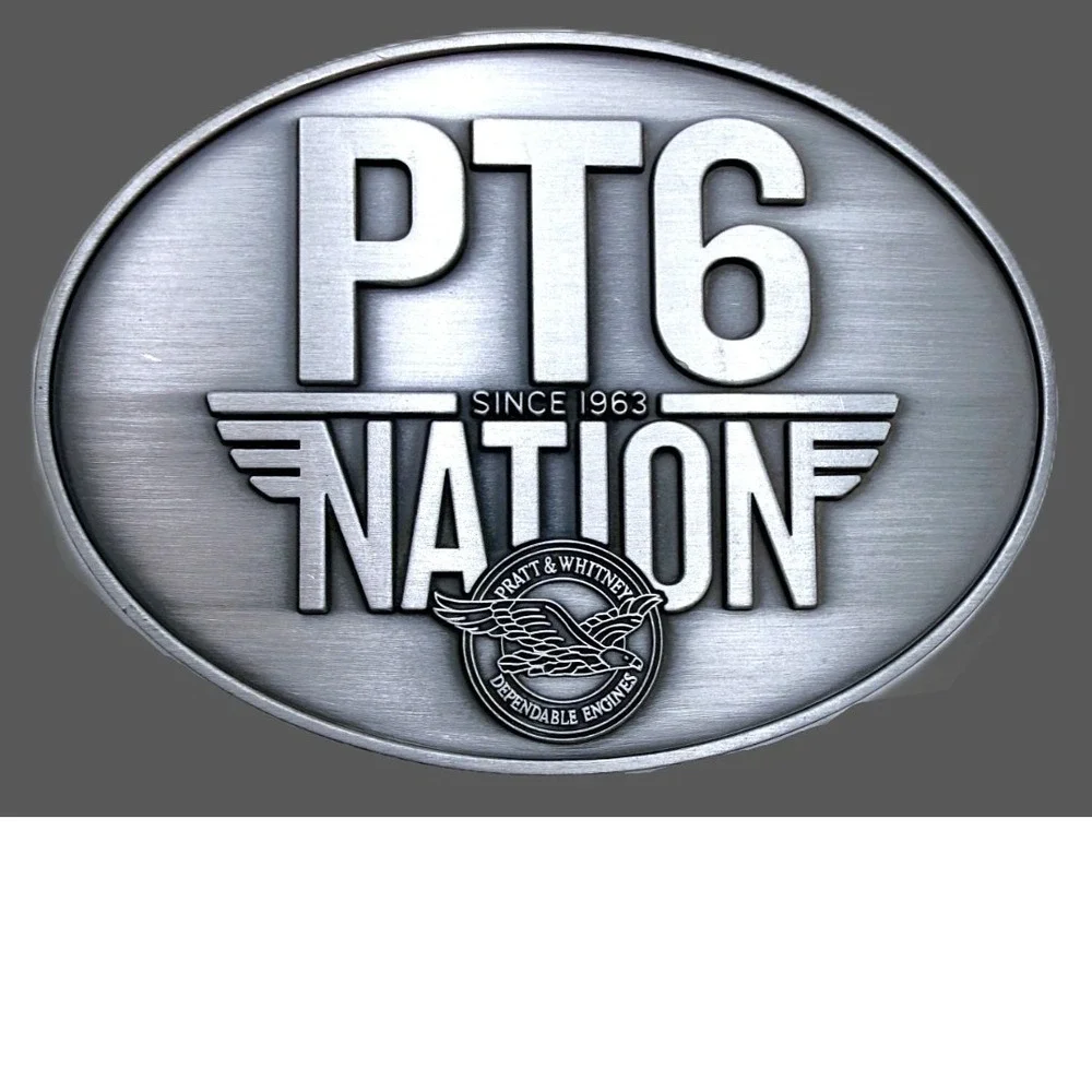 PT6 Pratt Whitney Turboprop Engine Belt‎ Buckle Aviation PT Nation Turboprop NOS